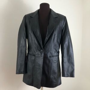 Denim & Company Leather Blazer Size Small